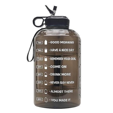 En 3,78-liters vannflaske med stor kapasitet og tidsmarkeringer, inspirerende og motiverende.