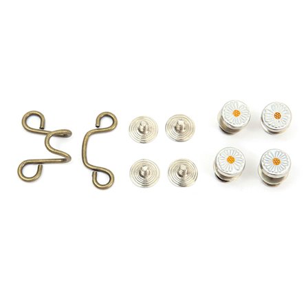 Beltespenne med skrue, slitesterk, gjenbrukbar, justerbar, syknapper, midjestrammere for bukser, bronse, stor krok