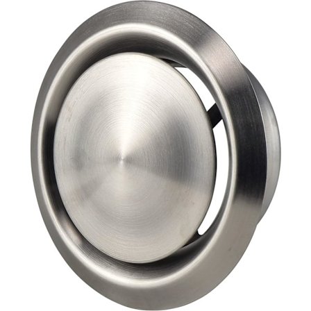 Ruostumattomasta teräksestä valmistettu pyöreä venttiili - 125 mm - Ilman sisään- ja ulostuloaukkoon