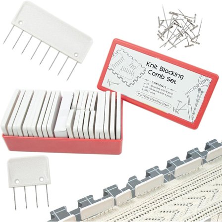 Blokeringsmåtter til strikning, blokeringskam, ekstra tyk hæklet blokeringsplade, nåle med gitterlinjer og cirkel til præcis blokering, hæklet 