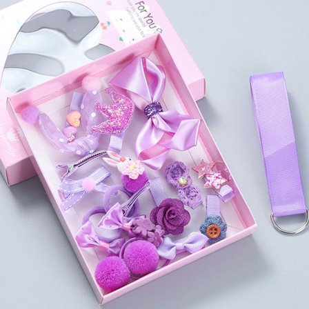 18 PCS (lilla) Baby Hair Clips Set for Little Girls,Hair Rops B