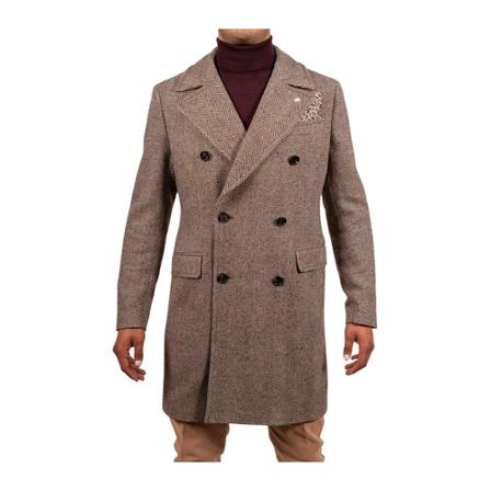 Manuel Ritz, Double-Breasted Coats Bruin, Heren, Maat:XL
