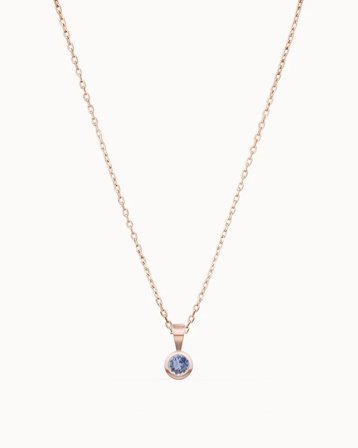 Halsband med månadssten i 18K Roséguld