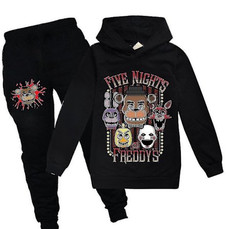 Five Nights At Freddy's Træningsdragt Sæt Børn Unisex Langærmet Casual Hoodies Hættetrøje Top Bukser Fnaf Outfits Aktivtøj Gave