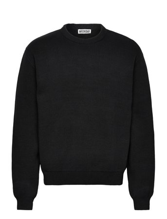 Weekday Regular Knitted Cotton Sweater - Black - S