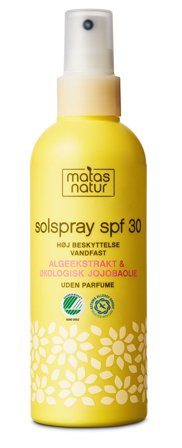 Matas Natur Solspray SPF 30 200 ml, Skincare, Solcreme, Solcreme Til Ansigtet