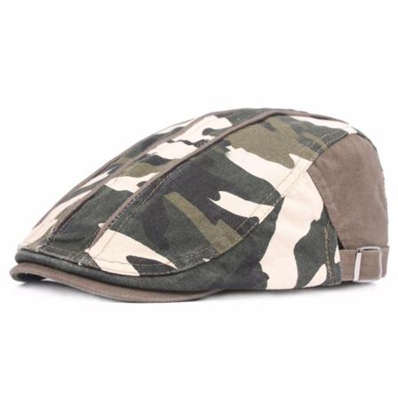 Beret Hat Camouflage Peaked Cap Herre Beret Vår og høst Utendørs Solhatt Vasket bomull Advance Hats Jentelue Army Green Adjustable