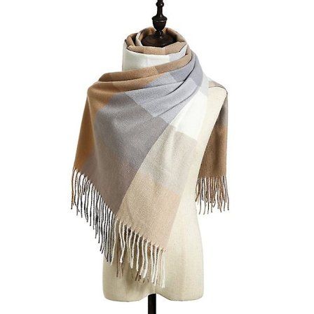 Kvinners skjerf vinter lang myk varm tartan sjekk wraps ull spinning dusk dusk sjal stjålet skjerf damer