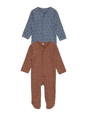 Nightsuit W/F -Buttons 2-Pack Pyjamas Sie Jumpsuit Brun Pippi