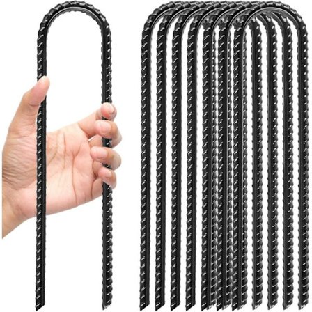 Dele Galvaniseret Stål 30cm Teltpløkker - Kraftige U-formede Telt-/Jordpløkker med Kroge, til Camping, Gynge, Markiser, Trampolin