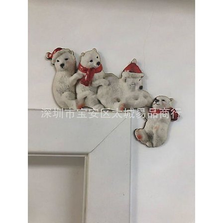 Juledekorasjon til dørramme i tre, tegneserie-julemann, elg, engel, dørhjørnepynt, god jul-dekorasjon til hjemmet, godt nyttår (FMY)