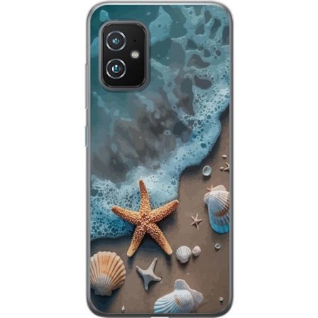 Kompatibel Mobilcover til Asus Asus Zenfone 8 Havstjerne ved havet med snegle stranddesign i rolige blå toner inspireret af sommernatur og havets har
