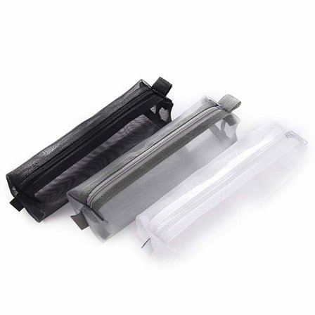 Mesh Penalhus - Åndbar Makeup & Pen Organizer Taske, Multi-funktionel Opbevaringspose til Skole, Rejser og Kosmetikværktøjer