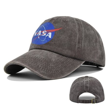 Europæisk og amerikansk NASA Graffiti-print Baseball Cap Farve Screen Printing Peaked Cap Lavet af Gammel Buet Skygge Hat Solhat Personlig Hat