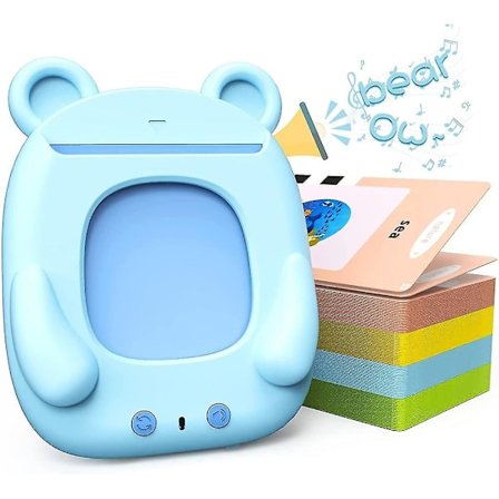 Talking Flash Cards Speech Therapy Toys - Preschool Baby Educational Toys, Blue