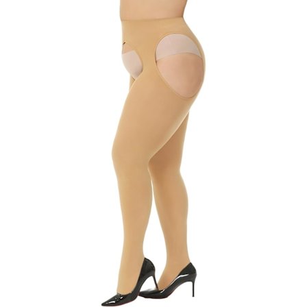 2025 Senaste Modell Hängslen Tights för Kvinnor Plus Storlek Strumpebandshållare Sexiga Opaque Lårhöga Strumpor Naturliga X-Large-XX-La