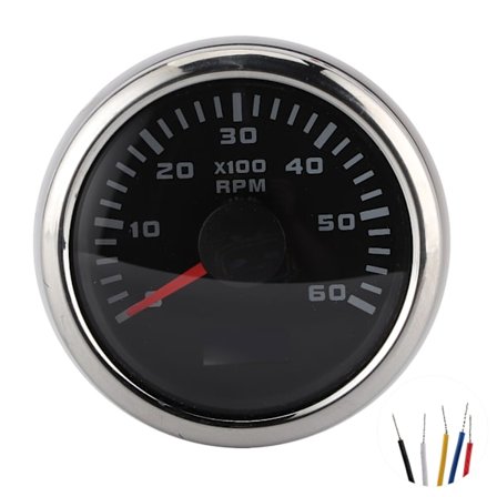 52mm 2 Tommer 6000 RPM Turteller LCD-Skjerm for Bil Utenbordsmotor Anleggsmaskiner Motorsykkel