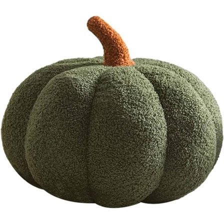 IC 3D pumpa pute klem, myke pumpe plysj dyrleker, pumpe pute sofa pute pumpe for hjeminnredning Halloween (olivengrønn, 20,32 cm)