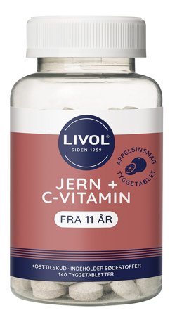 3 for 2 - Livol Jern Tyggetablet 140 stk, Helse & Madvarer, Mineraler, Jern