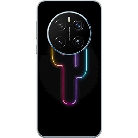 Kompatibel Mobilcover til Honor Honor Magic7 Pro Neon illustration af kaktus i pink og blåt lys mod mørk baggrund