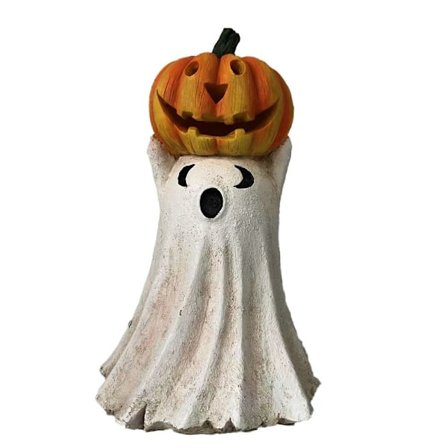 Halloween Ghost Pumpkin Resin Ornament Ghost Holding Pumpkin