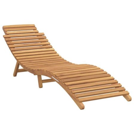 Massiv teak loungesoffa - vidaXL - Brun - 198x55x58.5 cm - Fällbar - Vädertålig - Maximal vikt 110 kg