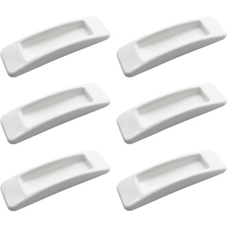 Hvid 6-pak selvklæbende dørhåndtag øjeblikkeligt skab vindue