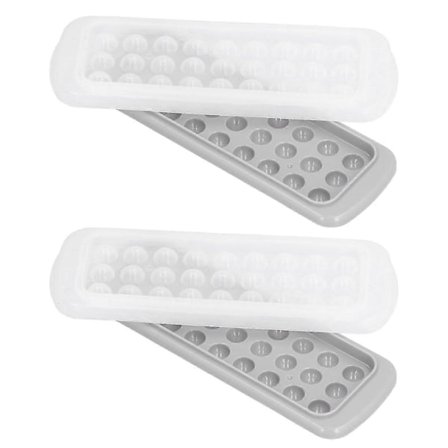 2 stk. 27 ruter 2 lag rund isbitmaskin med lokk for kjøkkenbar (FMY)