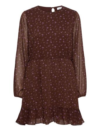 Enamethyst Sh Dress Aop 6687 Brown Envii