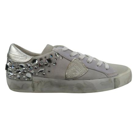 Philippe Model, Sneakers with crystals Grijs, Dames, Maat:37 EU