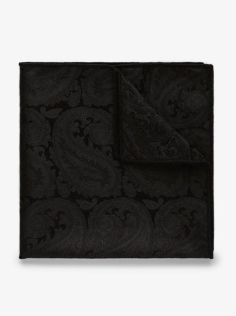 John Henric Men's Black Pocket Square Formal Size Onesize