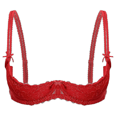 Naisten 1/2 Cup Push Up Kaarituelliset Pitsi Rintaliivit Alusvaatteet Avoin Kupillinen Rintaliivi Yläosat Säädettävät Olkaimet Vaahtomuovipehmustetut 