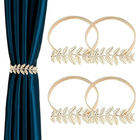 4-pack Vintage Gardinbindningar, Löv Gardin Hållare Upphängning För Fönster Draperier, Bekvämt Kontor Hem Dekoration Spänne Upphängningar Gardin 