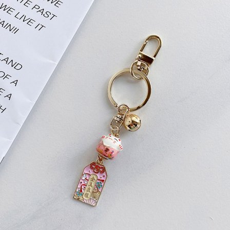 e Fortune Lucky Cat nyckelring med Bell Keramik nyckelring Bil B