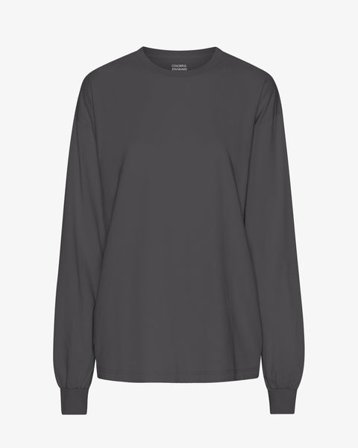 Oversized Organic LS T-Shirt - Lava Grey - Female - M