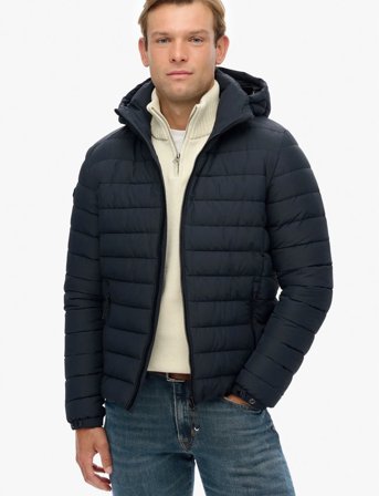 Superdry Hooded Fuji Padded Jacket - Navy - XXXL