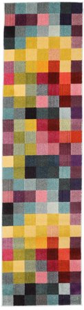 Checkered Torrent Multicolor Runner Rug Small Oeko-Tex