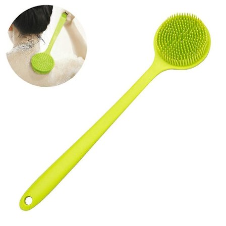 Silikon Ryggbørste Kroppsbørste & Hodebunnsmassasjebørste, Lang Håndtaks Dusjbørste, Eksfolierende Dusj Scrubber, Ryggbørste For Dusj(Grønn)