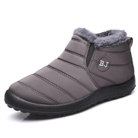 Dames Støvler Slip On Vinterstøvler Trend 2023 Vinter Sko Til Kvinder Booties Korte Vandtætte Sne Pels Støvler Ankel Bota Feminina Gray 1 38