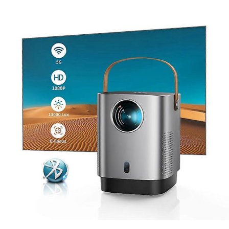 Mini Videoprojektor 1080P Full HD Støttet WiFi 6 Bluetooth