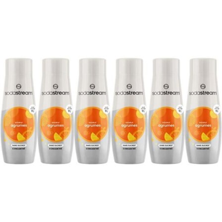 SODASTREAM Koncentrat - Förpackning med 6 sockerfria citruskoncentrat - Upp till 54 liter drycker - 440 ml