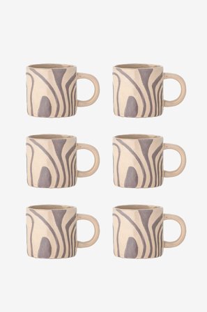 Bloomingville - Ninka Mugg, D7,5 cm, set om 6 - Grå - Koppar & muggar - Från Homeroom