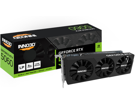 INNO3D GeForce RTX 5060 8GB X3 LP, 2x DisplayPort 2.1b, 1x HDMI 2.1b, 550W