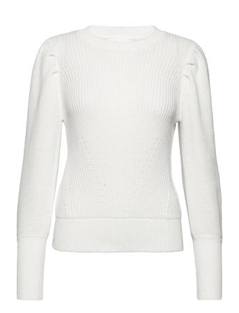 Slfember Ls Knit O-Neck M White Selected Femme