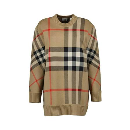 Burberry, Round-neck Knitwear Bruin, Heren, Maat:XS