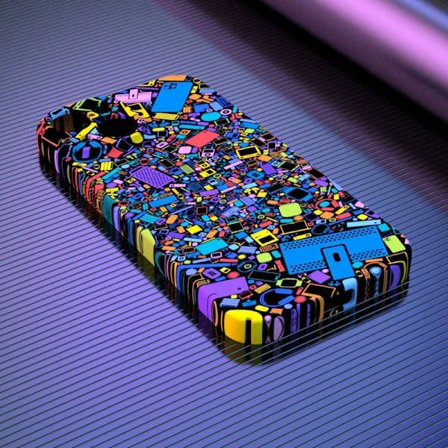 Lämplig för iPhone mobiltelefonfodral - högkvalitativ film mobiltelefonfodral - anime graffiti stort hål iPhone 15 Pro Stort hål iPhone 15 Pro