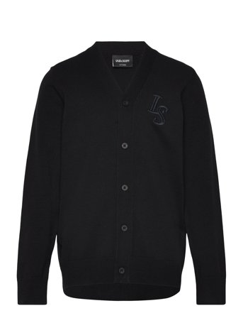 L&S Monogram Button Through Cardigan Black Lyle & Scott