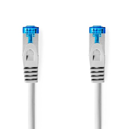 CAT6a nätverkskabel | S/FTP | RJ45 hane | RJ45 hane | 20.0 m | Snagless | Rund | LSZH | Grå | Label