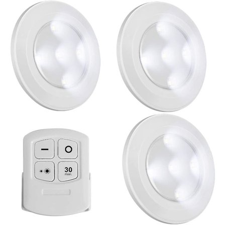 Trådløse LED-pucklys med fjernkontroll, batteridrevne lamper for nattlys under skapbelysning, dimbar garderobelampe, berøringslys, stiVit