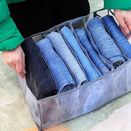 Vikbar jeans T-shirt Förvaring Klädfack Låda white - spot sales